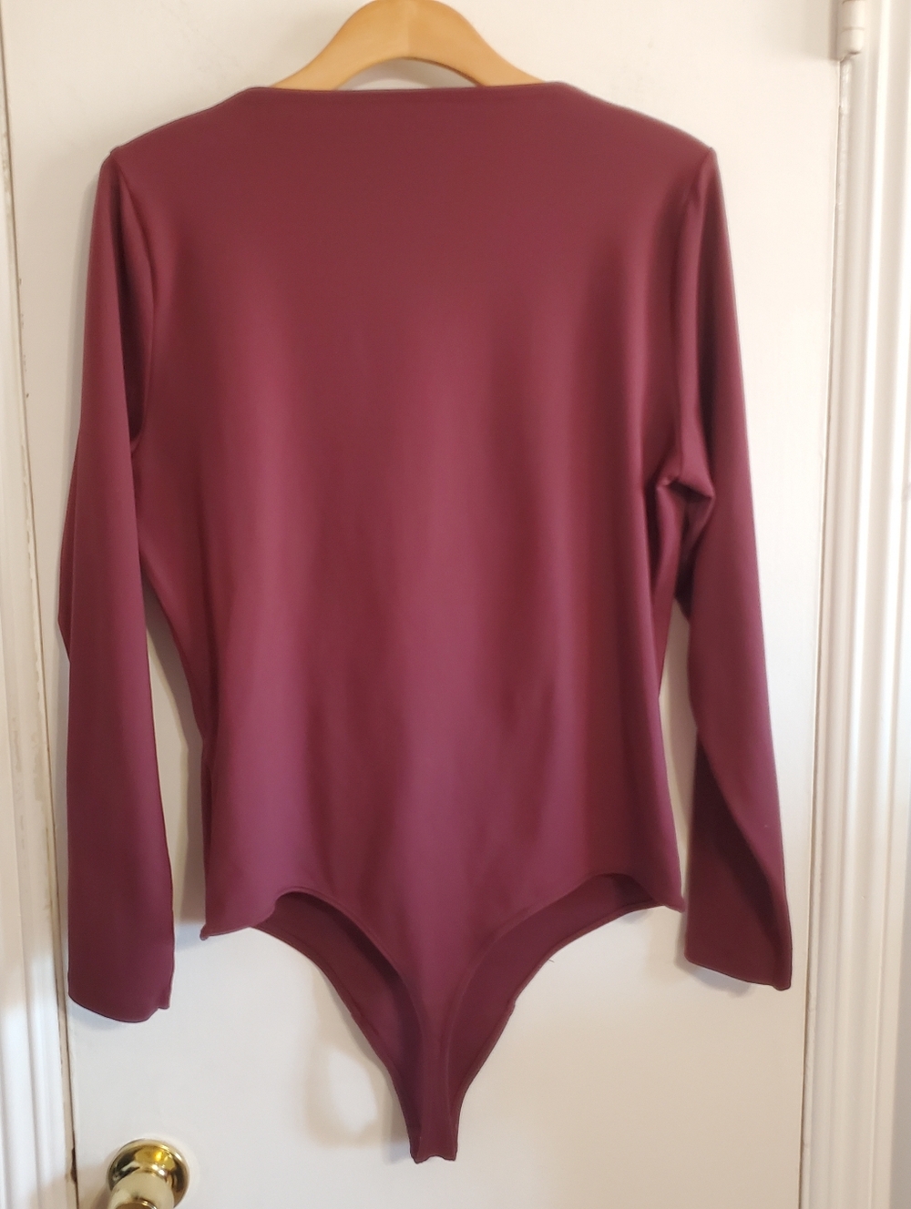 Abercrombie & Fitch Soft A&F Square neck Burgundy ‘corset’ BodySuit Size XL - Picture 5 of 10